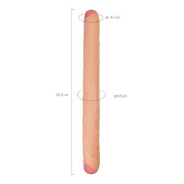 Фаллоимитатор RealStick Brutal Castor двусторонний, neoskin, телесный, 56 cм