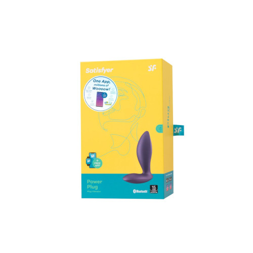 Анальный вибратор Satisfyer Power Plug Connect App, силикон, фиолетовый, 11,3 см