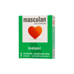 Презервативы Masculan, Anatomic №3, анатомической формы, 5,3 см, 18,5 см, 3 шт