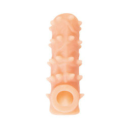 Насадка реалистичная KOKOS NUDE SLEEVE с дополнительной стимуляцией, TPE, телесная, 10 см