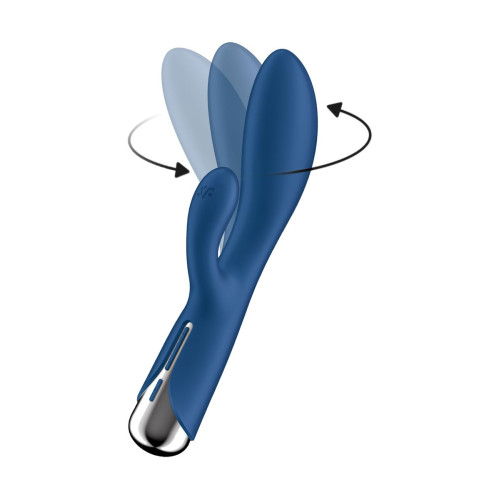Вибратор-кролик с ротацией Satisfyer Spinning Rabbit 1, силикон, синий, 20,5 см