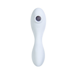 Вакуумный стимулятор клитора с вибрацией Satisfyer Curvy Trinity 5+ Connect App, голубой, 16,5 см