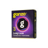 Презервативы Ganzo, long love, латекс, анестезирующий, 18 см, 5,2 см, 3 шт.