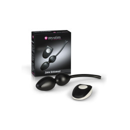Вагинальные шарики Mystim Jane Untamed Geisha Balls vibe, с вибрацией, силикон, черные