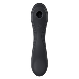 Вакуумный стимулятор клитора с вибрацией Satisfyer Curvy Trinity 4, чёрный, 17 см