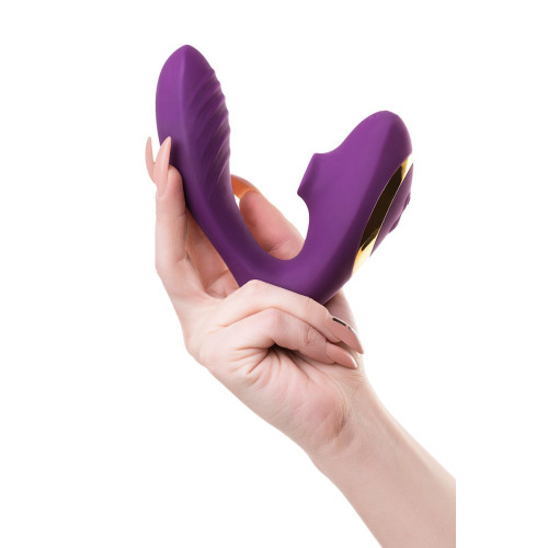 Массажер с двойной стимуляцией L'Eroina Mave, силикон, фиолетовый, 14 см