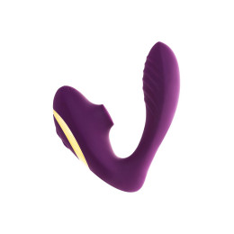 Массажер с двойной стимуляцией L'Eroina Mave, силикон, фиолетовый, 14 см