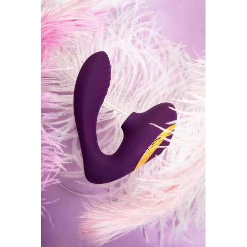 Массажер с двойной стимуляцией L'Eroina Mave, силикон, фиолетовый, 14 см