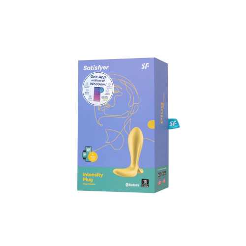 Анальный вибратор Satisfyer Intensity Plug Connect App, силикон, желтый, 9 см