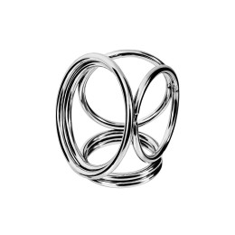 Бондаж для пениса TOYFA Metal, 6 колец, серебристый