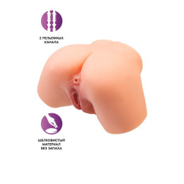 Мастурбатор реалистичный в форме полуторса, с 2 любовными входами ТPE, телесный, 3,7кг (в белой коро