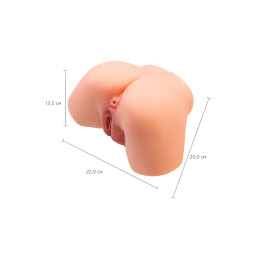 Мастурбатор реалистичный в форме полуторса, с 2 любовными входами ТPE, телесный, 3,7кг (в белой коро