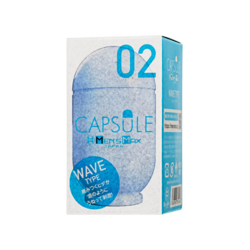 Мастурбатор нереалистичный MEN'S MAX CAPSULE 02 WAVE, TPE, голубой, 8 см (В ЗИПЛОКЕ)