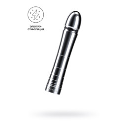 Фаллоимитатор Mystim Glossy Glen, электростимуляция, хирургическая сталь, серебряный, 14 см