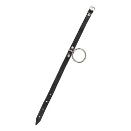 Чокер Pecado BDSM, с круглым кольцом, модель 2, натуральная кожа, черный