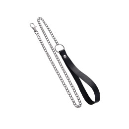 Поводок Pecado BDSM, с карабином для ошейника, натуральная кожа, черный