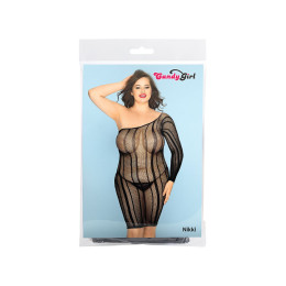 Платье-сетка и стринги Candy Girl Nikki, нейлон, черный, 2XL