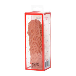 Насадка реалистичная KOKOS EXTREME SLEEVE 12-S с дополнительной стимуляцией, TPE, телесная, 12.7 см