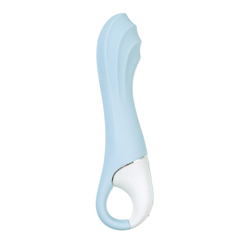 Вибратор для точки G с расширением Satisfyer Air Pump Vibrator 5 Connect App, силикон, голубой, 20см