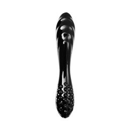 Двусторонний фаллоимитатор Satisfyer Dazzling Crystal 1, стекло, черный, 18,5 см