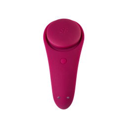 Вибровкладыш в трусики Satisfyer Sexy Secret Connect App, силикон, бордовый, 8,5 см