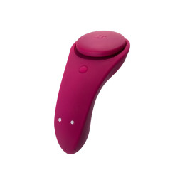 Вибровкладыш в трусики Satisfyer Sexy Secret Connect App, силикон, бордовый, 8,5 см