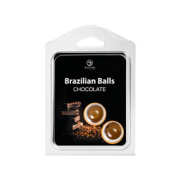 Массажное масло SECRET PLAY BRAZILIAN BALLS, шоколад, 2 х 4 гр
