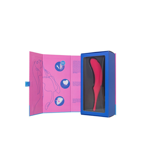 Точечный вибратор с вакуумной стимуляцией Satisfyer Twirling Pro, силикон, красный 20 см