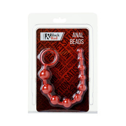 Анальная цепочка Black&Red by TOYFA, ПВХ, красный, 31 см, Ø 3 см