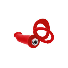 Насадка на пенис для двойного проникновения Black&Red by TOYFA, силикон, красный, 19 см