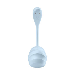 Виброяйцо Satisfyer Smooth Petal Connect App, голубое, 6,5 см