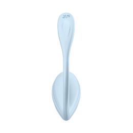 Виброяйцо Satisfyer Smooth Petal Connect App, голубое, 6,5 см
