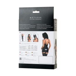 Платье с чокером Glossy Ivy из материала Wetlook, черное, L
