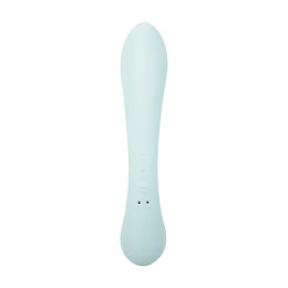 Нереалистичный вибратор Satisfyer Triple Oh, силикон, голубой, 24 см
