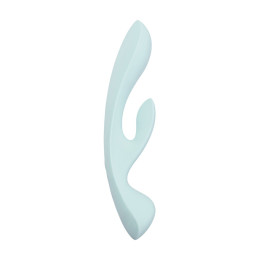 Нереалистичный вибратор Satisfyer Triple Oh, силикон, голубой, 24 см