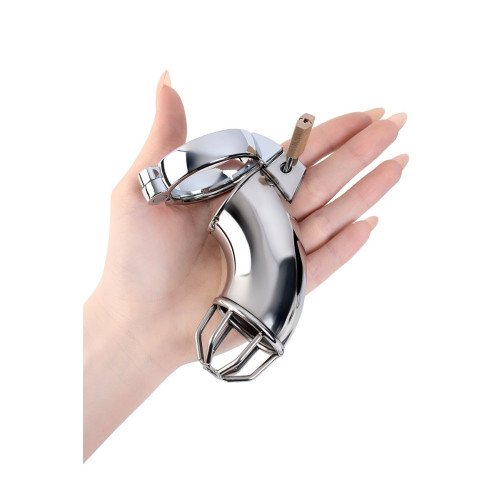 Пояс верности мужской Metal by TOYFA с открытой головкой, металл, серебряный, 13 см