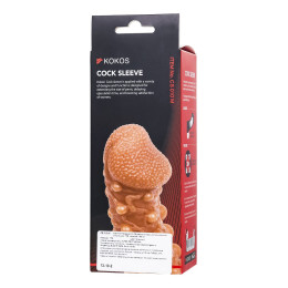 Насадка реалистичная KOKOS COCK SLEEVE 010-S с дополнительной стимуляцией, TPE, телесная, 13.8 см