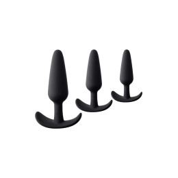 Набор анальных втулок POPO Pleasure by TOYFA Eridani, силикон, черный, 3  шт.