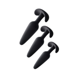 Набор анальных втулок POPO Pleasure by TOYFA Eridani, силикон, черный, 3  шт.