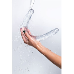 Фаллоимитатор двусторонний TOYFA Basic Double Dildo, TPR, прозрачный, 40 см