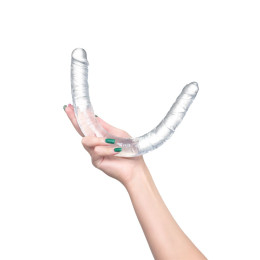 Фаллоимитатор двусторонний TOYFA Basic Double Dildo, TPR, прозрачный, 40 см