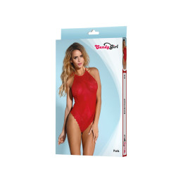 Боди Candy Girl Paris, кружево, сетка, красный, OS
