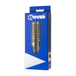 Насадка на пенис сквозная XLover by TOYFA, TPE, черный прозрачный, 11 см