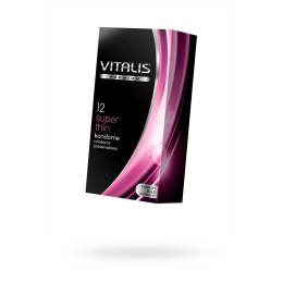 Презервативы Vitalis, premium, ультратонкие, 18 см, 5,3 см, 12 шт.
