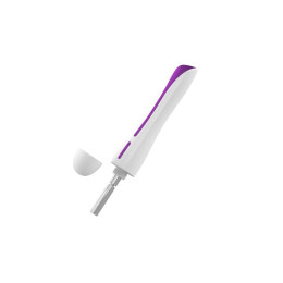 Вибратор на батарейках OVO F10-12, силикон, белый-филетовый, влагостойкий, 20 см