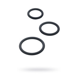 Набор эрекционных колец Black&Red by TOYFA, силикон, чёрный, Ø6/5/4 см