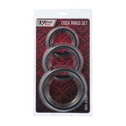 Набор эрекционных колец Black&Red by TOYFA, силикон, чёрный, Ø6/5/4 см