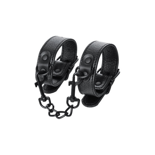 Наручники TOYFA Theatre, PU кожа, черный, 26,5 см