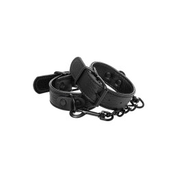 Наручники TOYFA Theatre, PU кожа, черный, 26,5 см