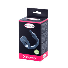 Анальная вибровтулка с эрекционным кольцом MALESATION Discovery, силикон, черный, 20,5 см